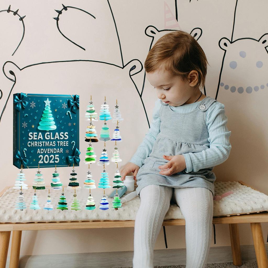 2D Flat Acrylic Mystery Box 24pcs Pendant With Airplane Box Funny Christmas Countdown Calendar