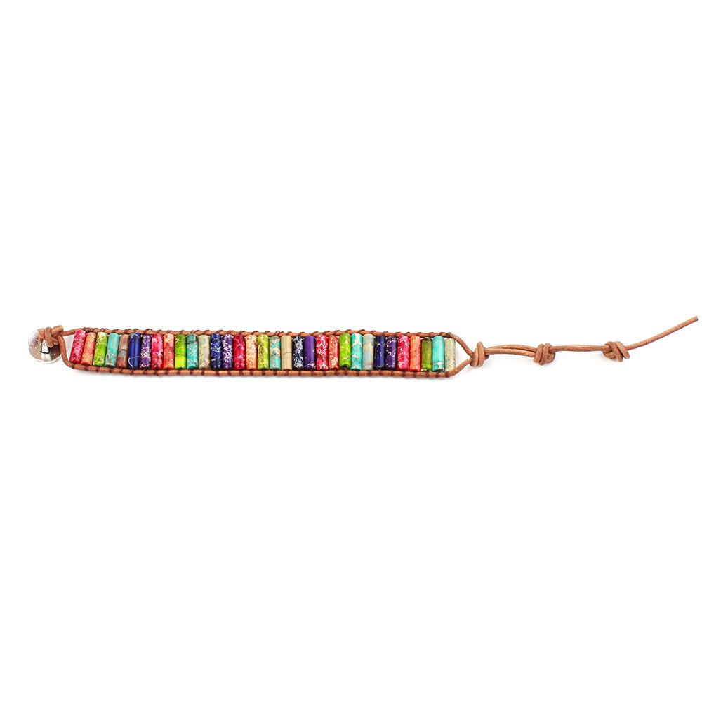 Seven-Color Imperial Stone Chakra Bracelet: Handmade, European & American Style