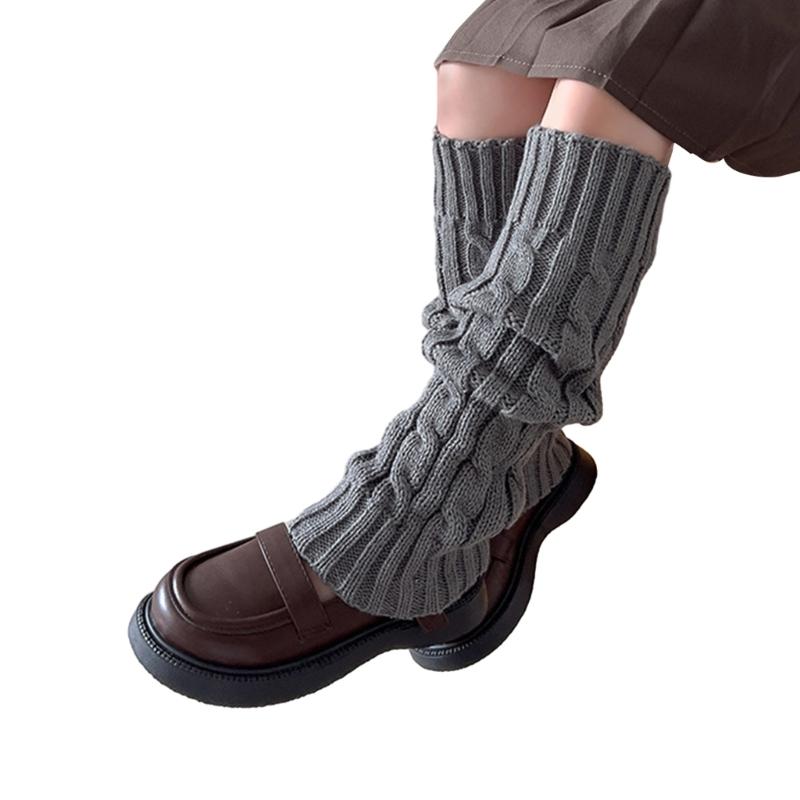 Fashion Knit Leg Warmers for Little Girls Slouchy Socks for Dress Toddler Winter Cable Knit Socks Thicken Warm Leggings