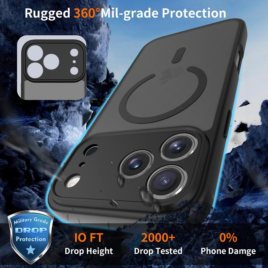 Magnetic Frosted Liquid Skin Feel Case for iPhone 16 Pro Max - Anti-Drop, Fine Hole Design