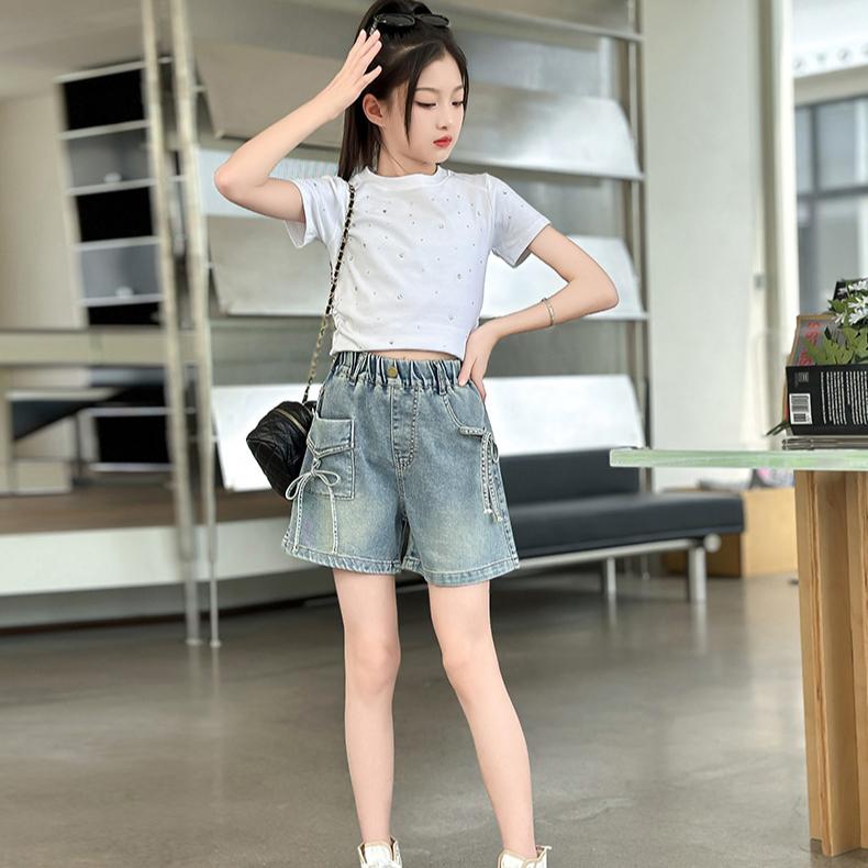 Mädchen Denim Shorts Sommer Kinder Dünne Jeans Vielseitige Sommerhosen