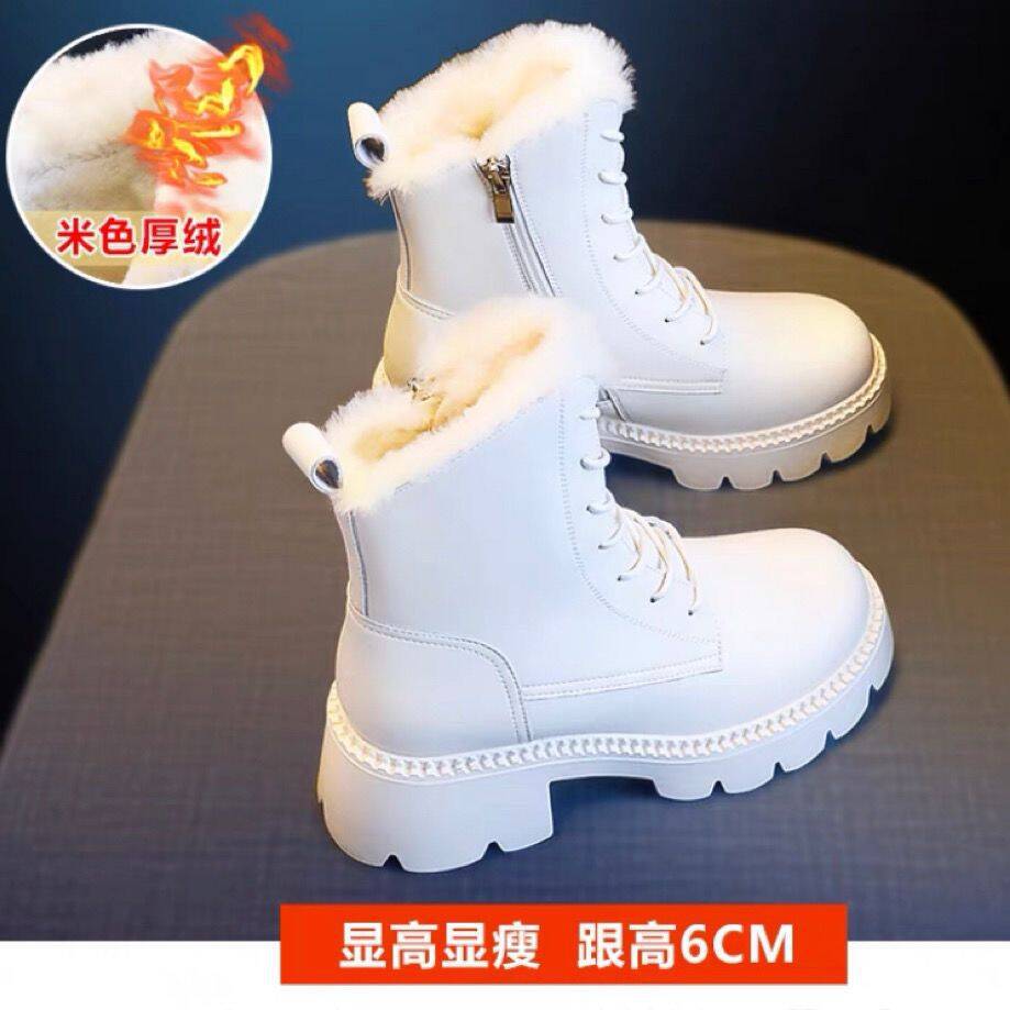 Snow boots 2025 new winter shoes women's shoes winter cotton shoes piled and thickened outer wear cotton shoes Martin snow cotton