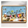 Mid Century Palm Springs House Prints Modern Cubist Abstract Architecture Art Print Poster Retro Wall Art Canvas Painting Decor