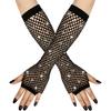 Utaly Fishnet Gloves Fingerless for Women 80s Party Costume Scene Accessories Fish Net Arm Sleeve