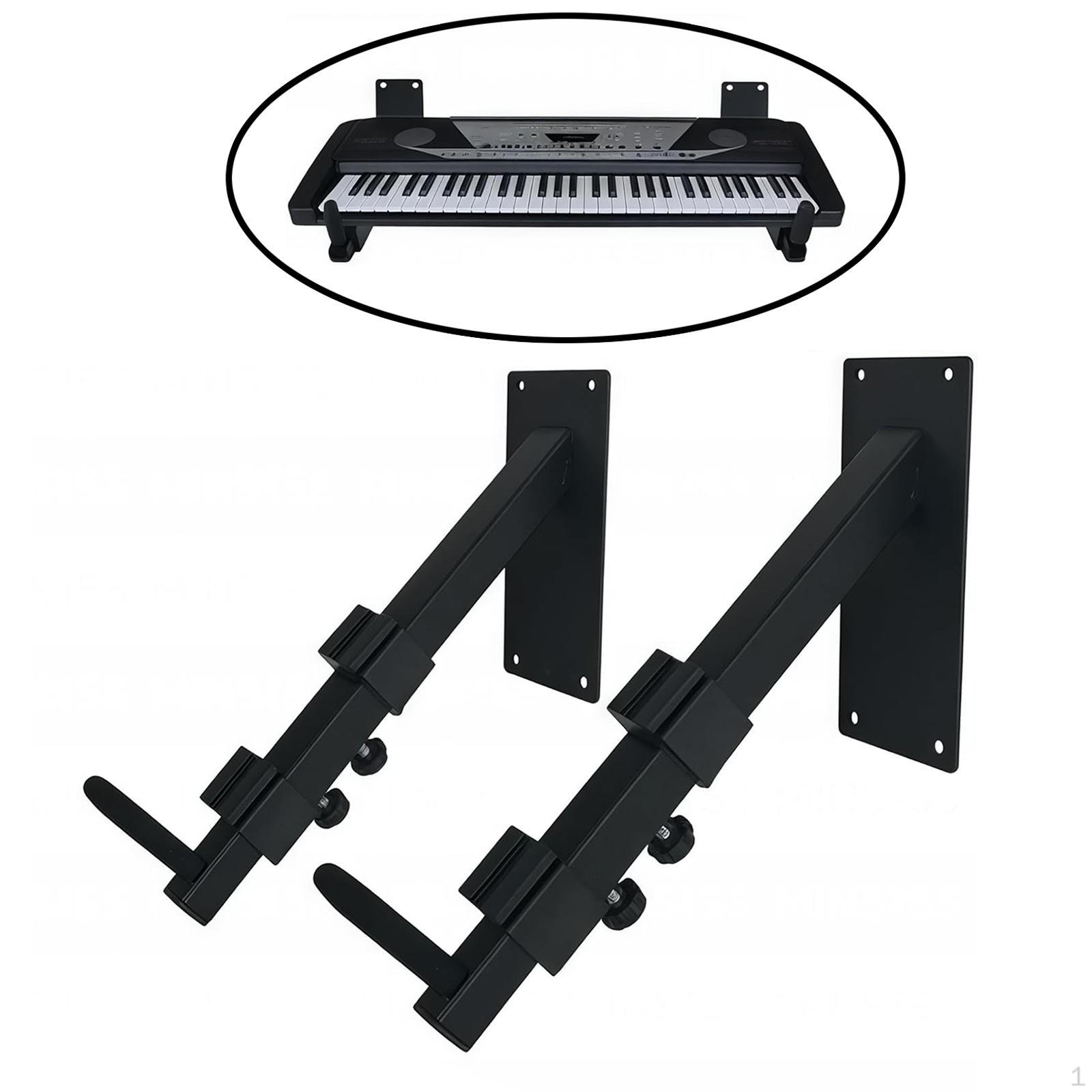 

2 Pieces Electronic Keyboard Hook,Wall Hanger Adjustable Metal Wall Mount Accessories Holder Guitar