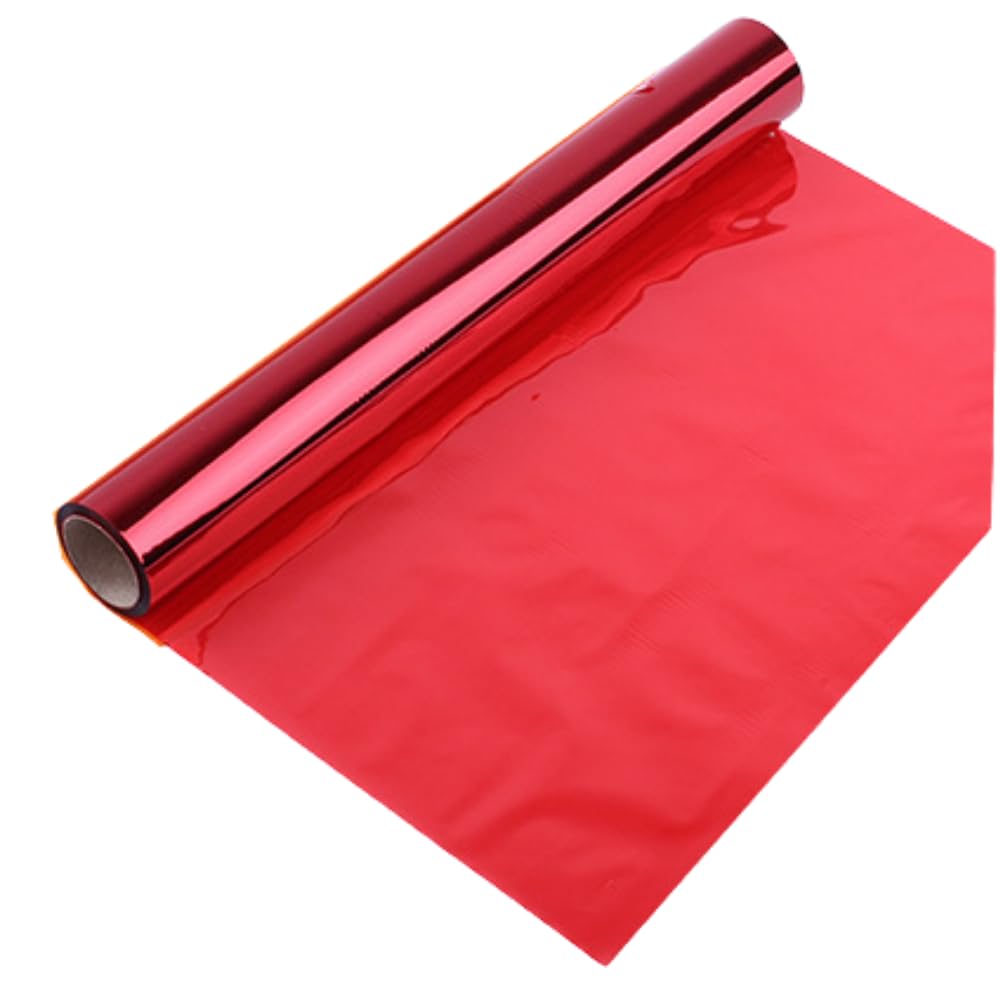 

ideamall Cellophane Wrap Roll, Colored Cellophane Wrapping Paper, 30m, 40cm Wide (Red)