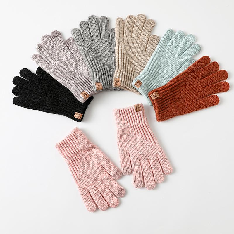 Damen Alpaka-Wolle Fleece-gefütterte Touchscreen Strickhandschuhe - Warm & Weich für den Winter