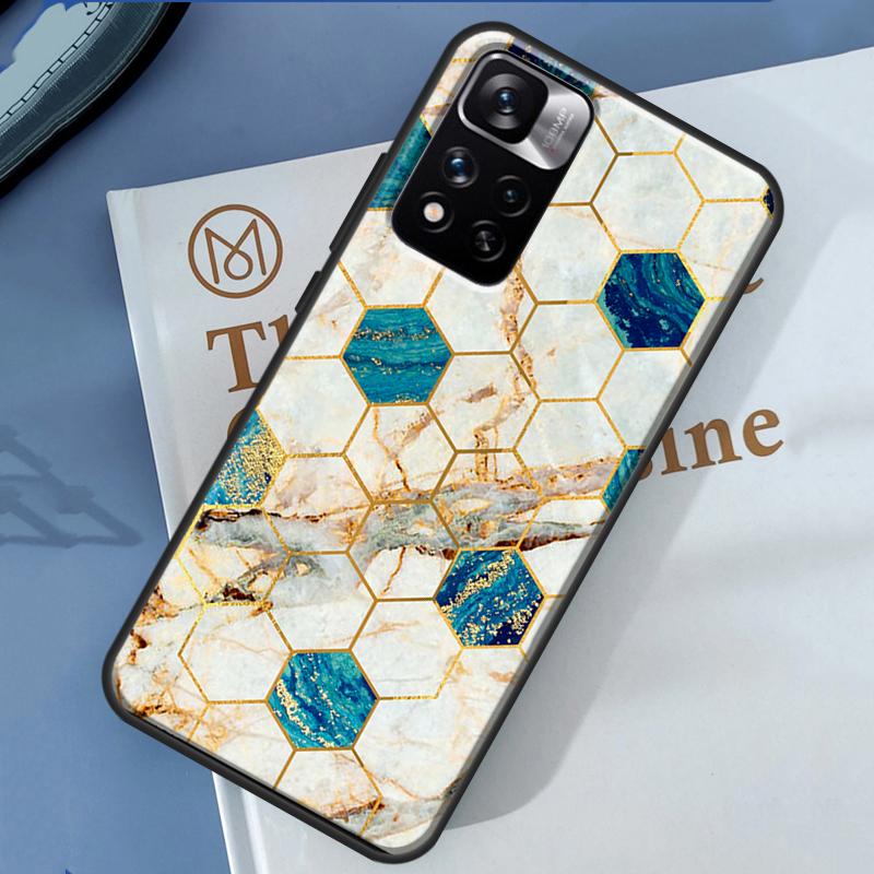 Marble Geometric Case For Xiaomi Redmi 13C 10C 12C 14C Redmi Note 14 13 Pro 12 11 9 10 9S 10S 11S 12S Cover