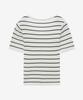 MIND BRIDGE WOMEN [[On]W] U-Neck Striped Slim Fit Knit - 4 Colors