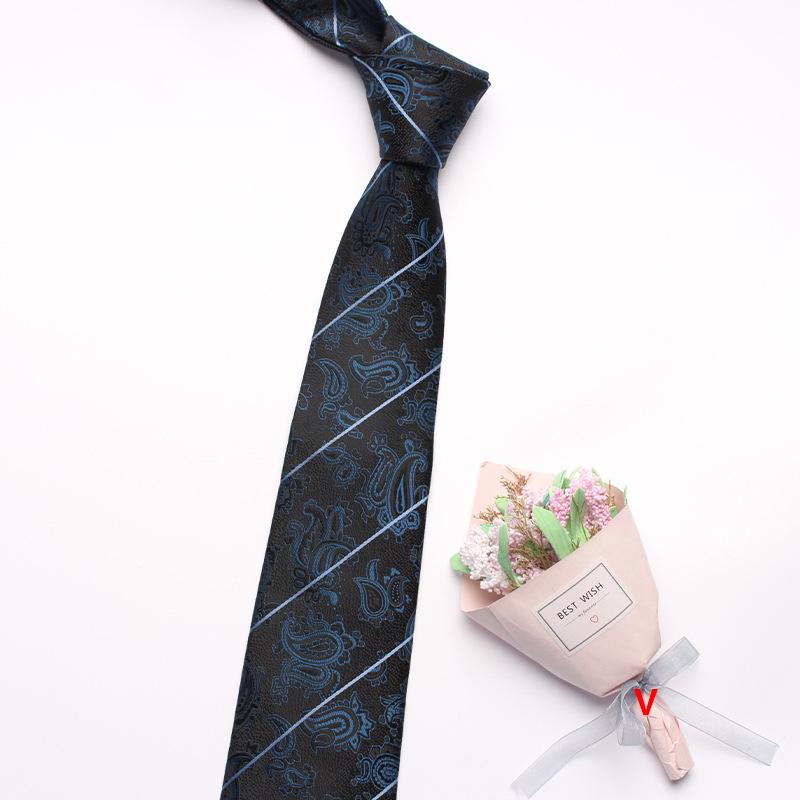 Navy Blue Series Oblique Striped Tie Men'S Business Flower 8Cm Polyester Silk Tie