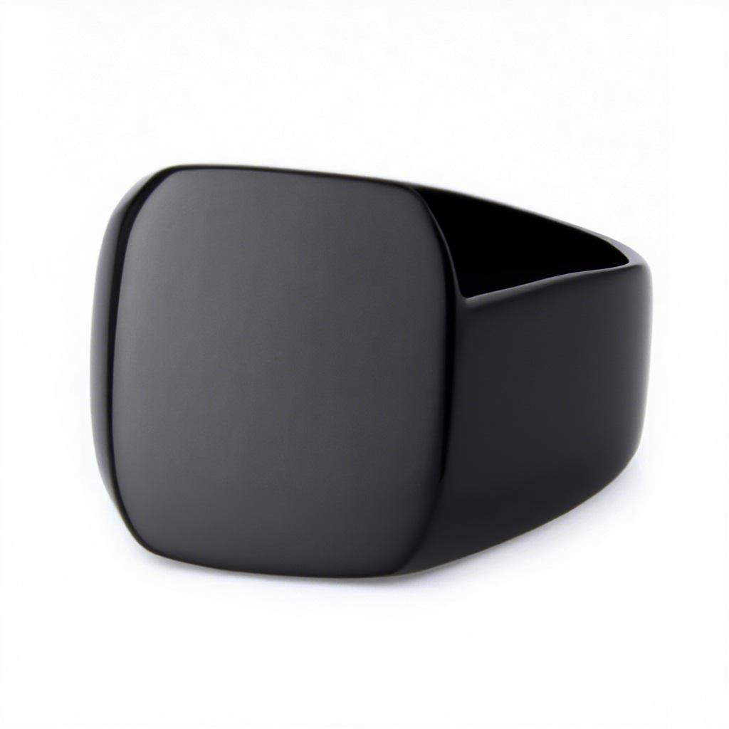 Personalized Tide Brand Spring Titanium Steel Square Smooth Stainless Steel Ring