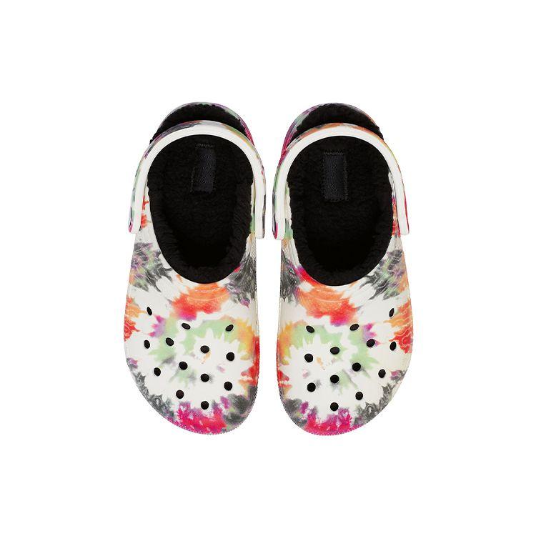 Crocs Classic Tie-Dye Lined Clog Black Multi Men Sneakers 206341-0C4