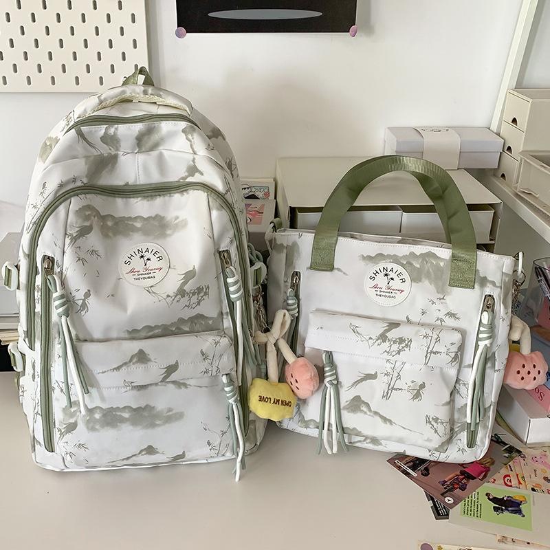 Children's schoolbag Elementary school student Junior high school girl college student Printed backpack
