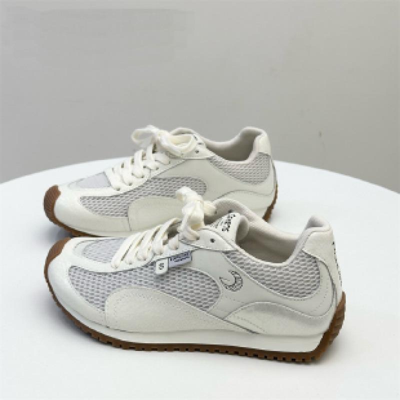 

Flat bottom non-slip versatile Forrest Gump shoes lace-up 2025 autumn low-top women s sports shoes popular soft-soled casual shoes 40 бежевый