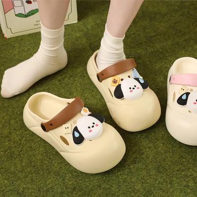 Fashion Female Platform Sandals Cute Dog DIY Fashion Clogs New 2025 Summer Shoes Woman Street Beach Slippers Soft EVA  Girls Slides