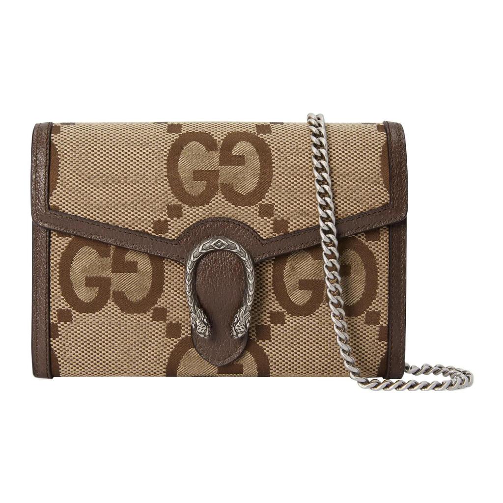 Gucci Dionysus Tiger Head Buckle Super Double G Logo Leather Chain Wallet Crossbody Shoulder Bag Women Bags Beige Brown 401231-UKMBN-2572