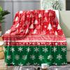 Green Christmas Winter Blanket Cover Christmas Tree Patchwork Pattern Decor Flannel Blankets Bed Bedspreads Cover Knee Blankets Pad