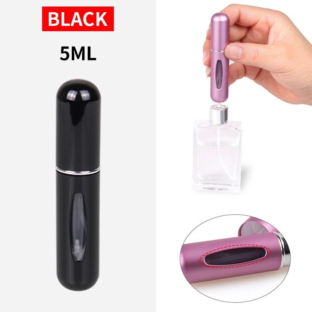 5ml Mini Aluminum Spray Refillable Bottle Portable Perfume Atomizer Liquid Container, Suitable for Cosmetics Travel