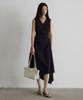 Artid V-Neck Asymmetrical Dress_Black