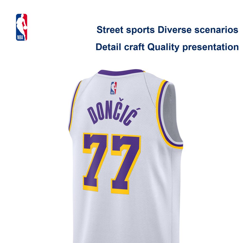 Nike × NBA Luka Doncic 77 Lakers Fan Edition Sports Quick-Dry Basketball Jersey Men Jersey DN2081-107