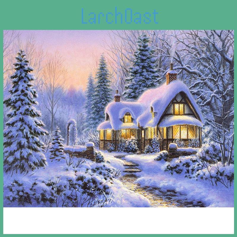 Diamond Diy 5d Painting House Winter Scenery Cross Stitch Full Round Diamond Embroidery