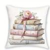 1/4pcs Floral Book Stack Pillow Covers Sofa cushion cover home bedroom room decoration