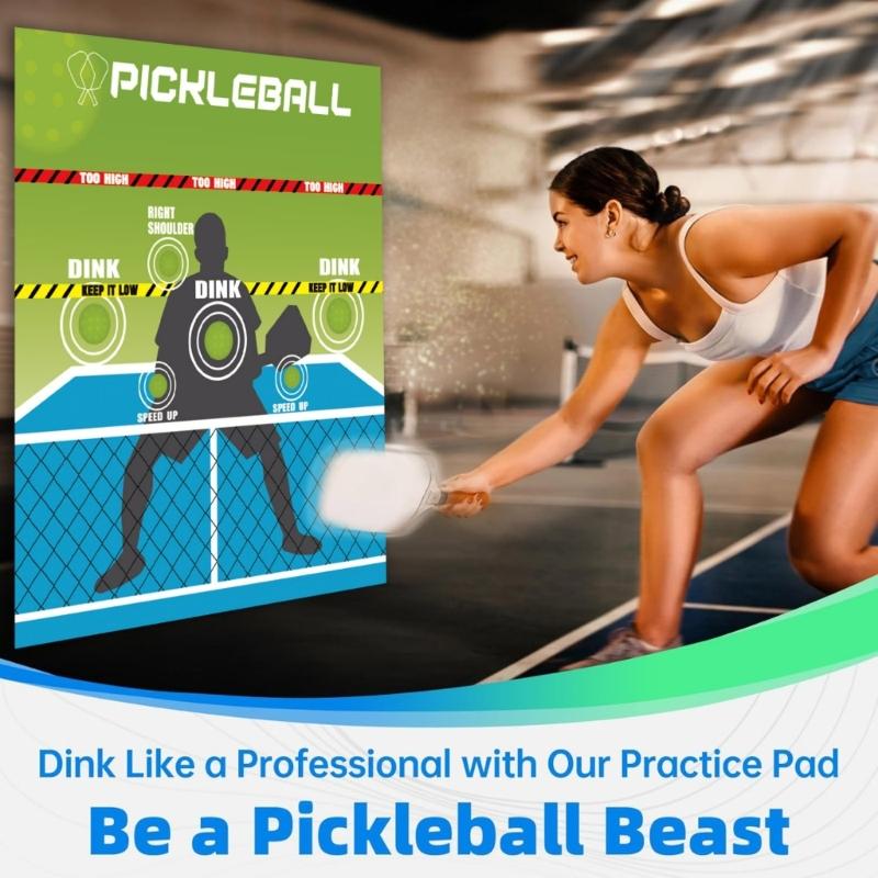 Professional Pickleballs Practice Mat with Shock Absorption Layer Pickleballs Practice Pad for Various Skill Levels