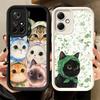 Cute Floral Headscarf Kitten Soft Phone Case for Xiaomi Poco X7 X6 X5 Pro X4 Gt X3 F7 Ultra M8 M7 Redmi 15C 15 14C 13 13C 12 12C