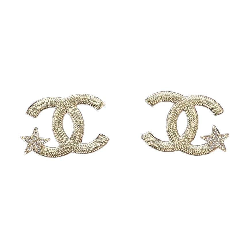 CHANEL Gold Plated Stud Earrings Women's Gold ABB491-B14060-NR341