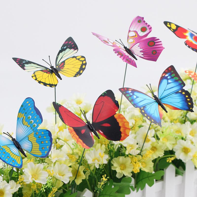 10-50pc Simulation Butterfly Decor Stakes Home Party Garden Patio Decor Colorful Multi-purpose Butterfly Yard Plant Decor