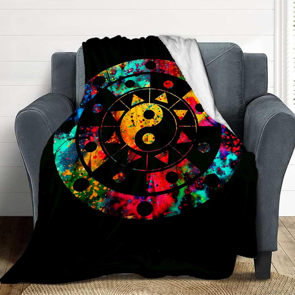 Yin Yang Mandala Flannel Blanket Throw Blanket Soft Warm Sofa Bed Camping Car home Decor Unique Christmas Gift C930284