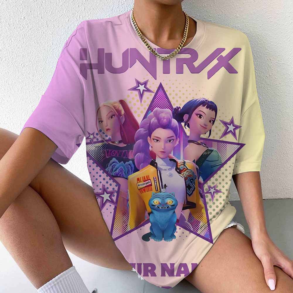 

Kpop Witch Hunting Group Boys Band Members Pattern 3D Print Women s T-shirt Summer New Streetwear S