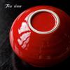 Hand Painted Ceramic Jianshui Forbidden City Red Tea Washing Bowl Chinese Big Pretty Bowl Tea Ceremony Vintage Porcelain Home
