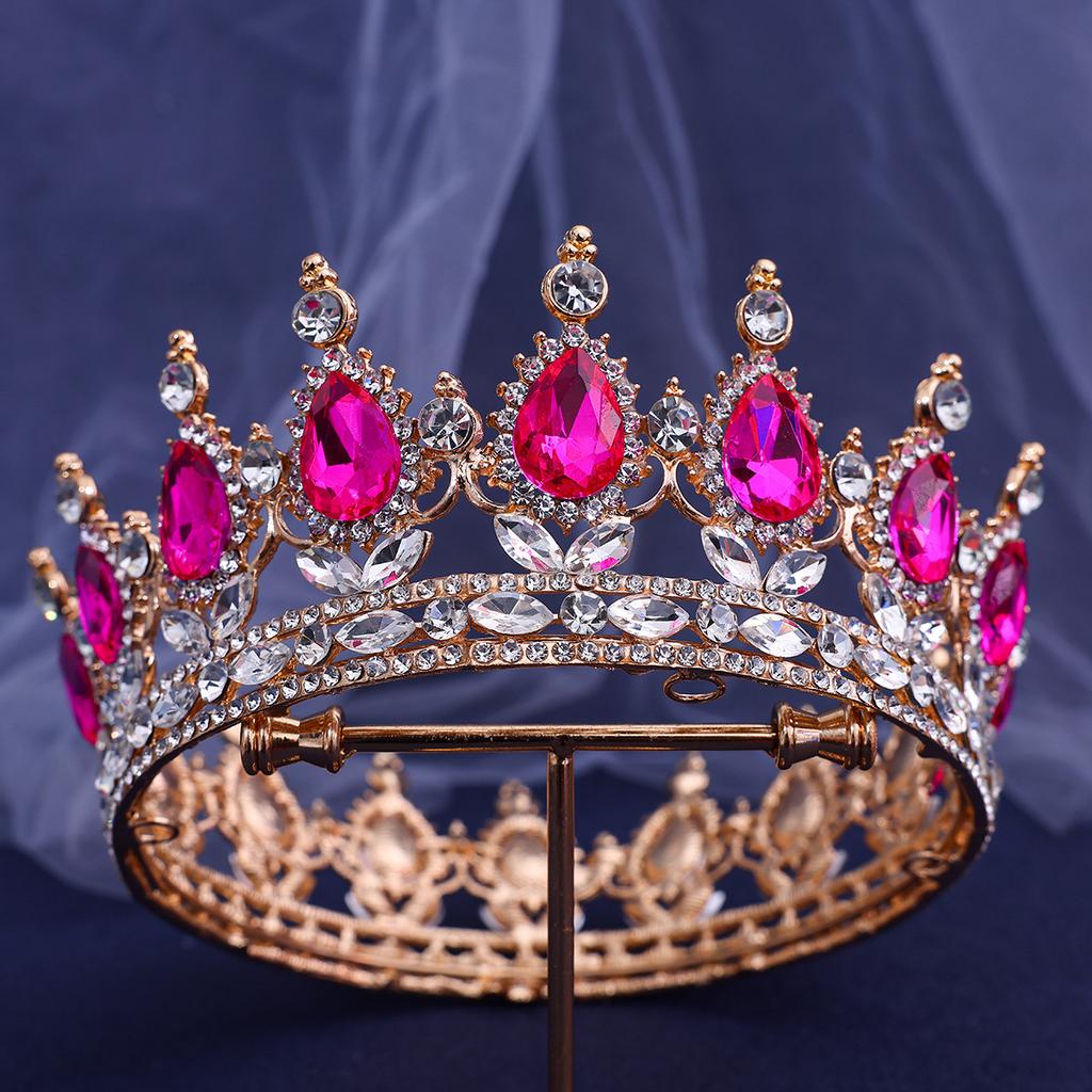 DIEZI Baroque Vintage Crystal rhinestone Full Tiara Crown For Women Girls Wedding Princess Bridal Hair Dress Party Accessories