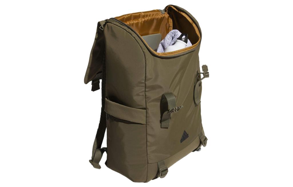 Adidas Recycled Polyester Plain Woven Fabric Backpack Regular Unisex Green IK7298