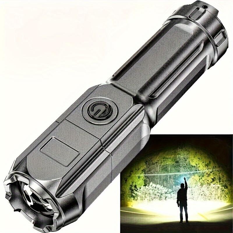 Portable LED Flashlight with Zoom, Rechargeable Bright Torch for Home, Car Repair & Outdoor Activities