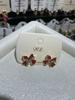 New Style Temperament Red Color Christmas Bow Stud Earrings for Women Rhinestone Bowknot Red Ball Earring Girls Party Jewelry
