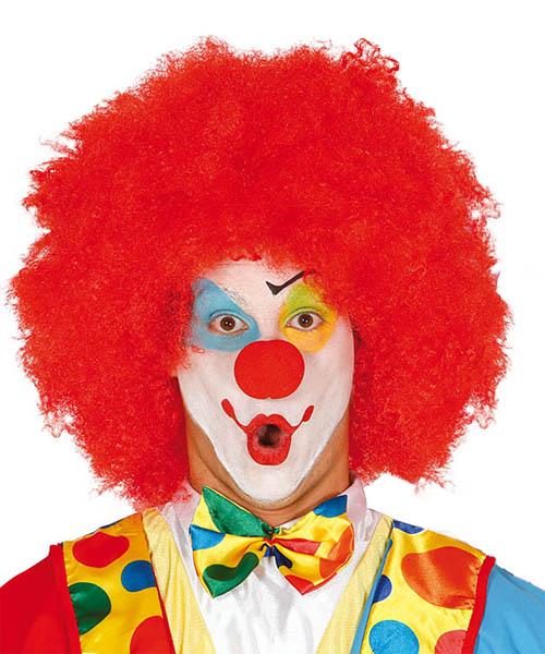 Clown Wig Red Afro Curls Disco 80s