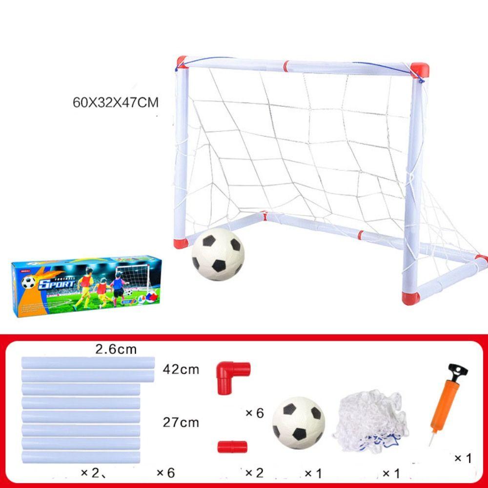 Mini Folding Football Soccer Ball Plastic 2 Sizes Removable Goal Post Net Set High-strength Kids Indoor Outdoor Toys