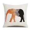 New Home Geometric Color Matching Cartoon Animal Modern Simple Hand-painted Linen Pillow Cushion Cover