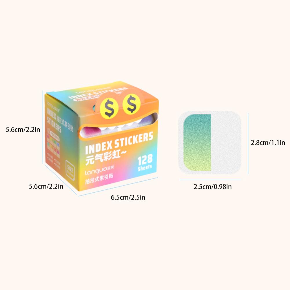 128 Sheets/Roll Pearlescent Transparent Index Sticker Colorful Funny Sticky Notes Marking Note Memo Pad Students Writing Supplies