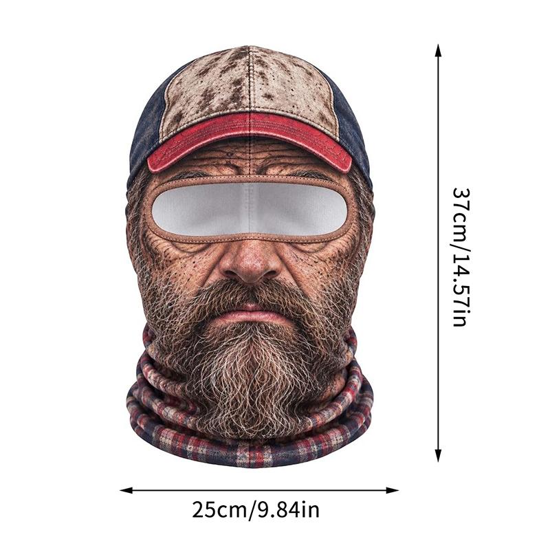 Realistischer Druck Realistisches Gesicht Skimaske Vollgesichtsbedeckung 3D-gedrucktes Design Winddichtes Material