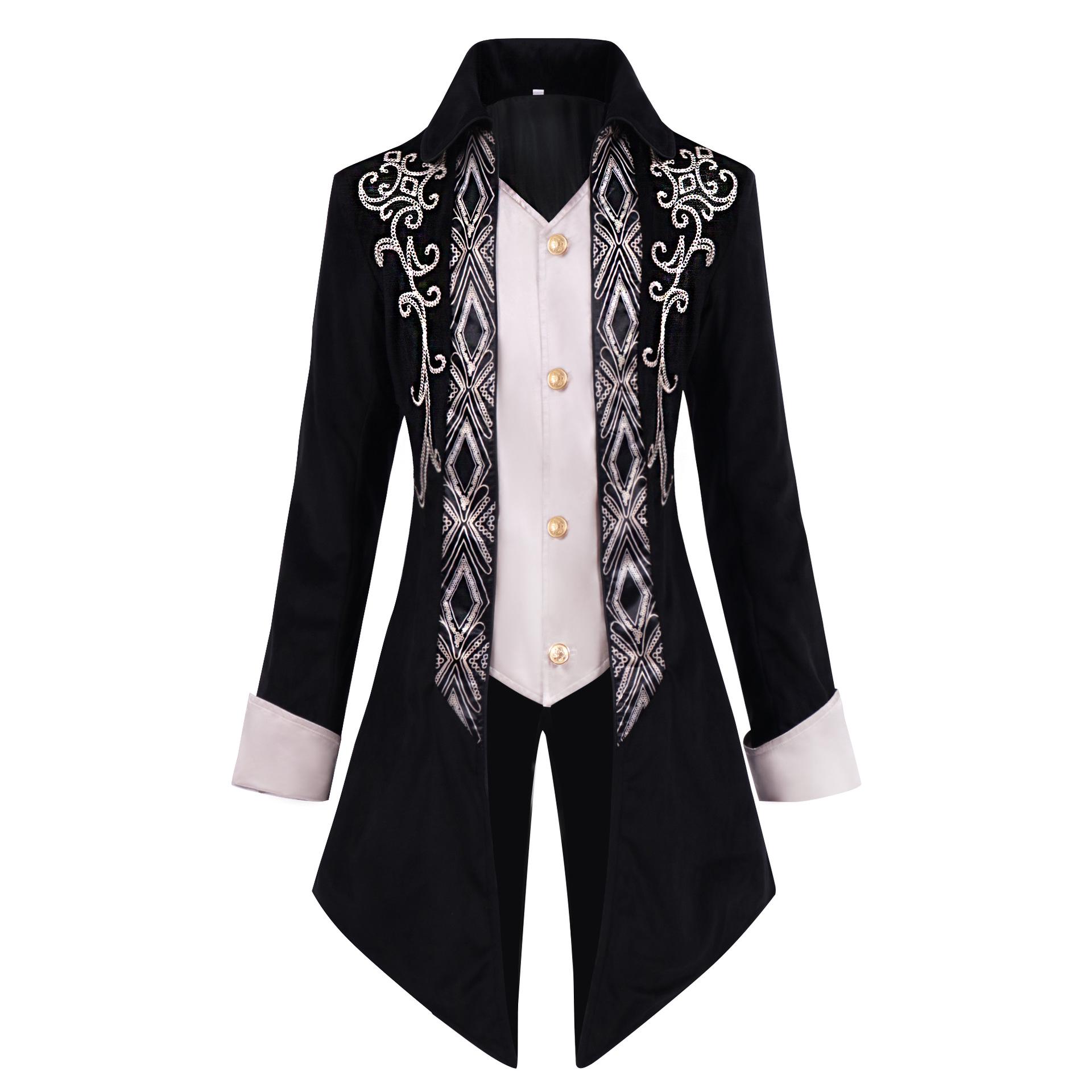 Man Tianyu Men s Gothic Steampunk Swallowtail Victorian Frock Coat Jacket Large