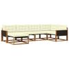 Outdoor Sofa Set with Cushions 6 Pcs Natural and Cream