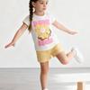 Cute Girl Summer Outfit Set With Cotton Fabric For Ages 3 To 8 Years