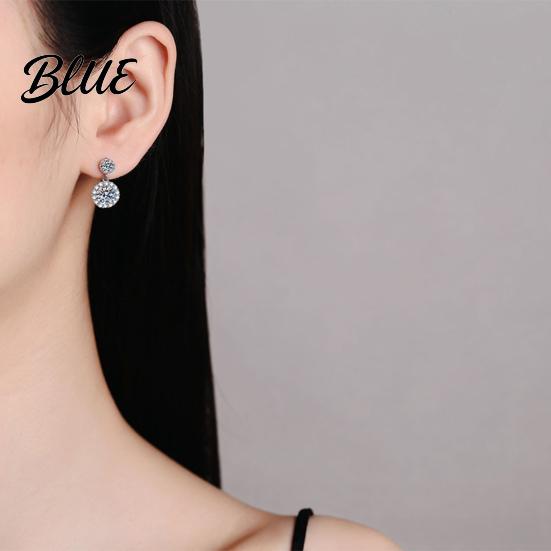 Earrings 1 Pair Stud White Cubic Zirconia Stones Ear Studs