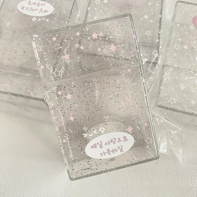 Ins Transparent Ins Photocard Holder Storage Box Flip Storage Box Classification Small Card Organizer Storage Case Stationery