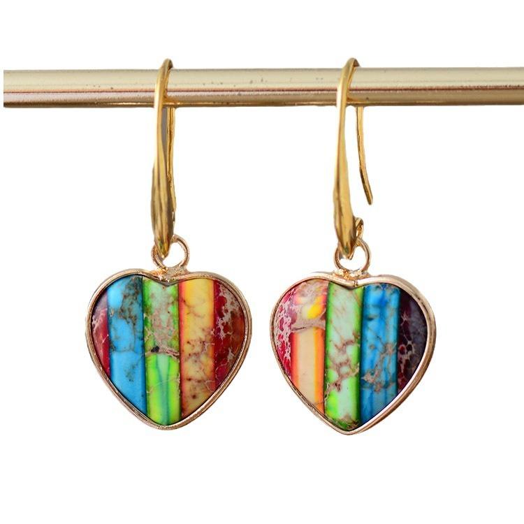 Luxury European and American e-commerce specializes in classic emperor stone love pendant earrings, stone popular Ins earrings jewelry