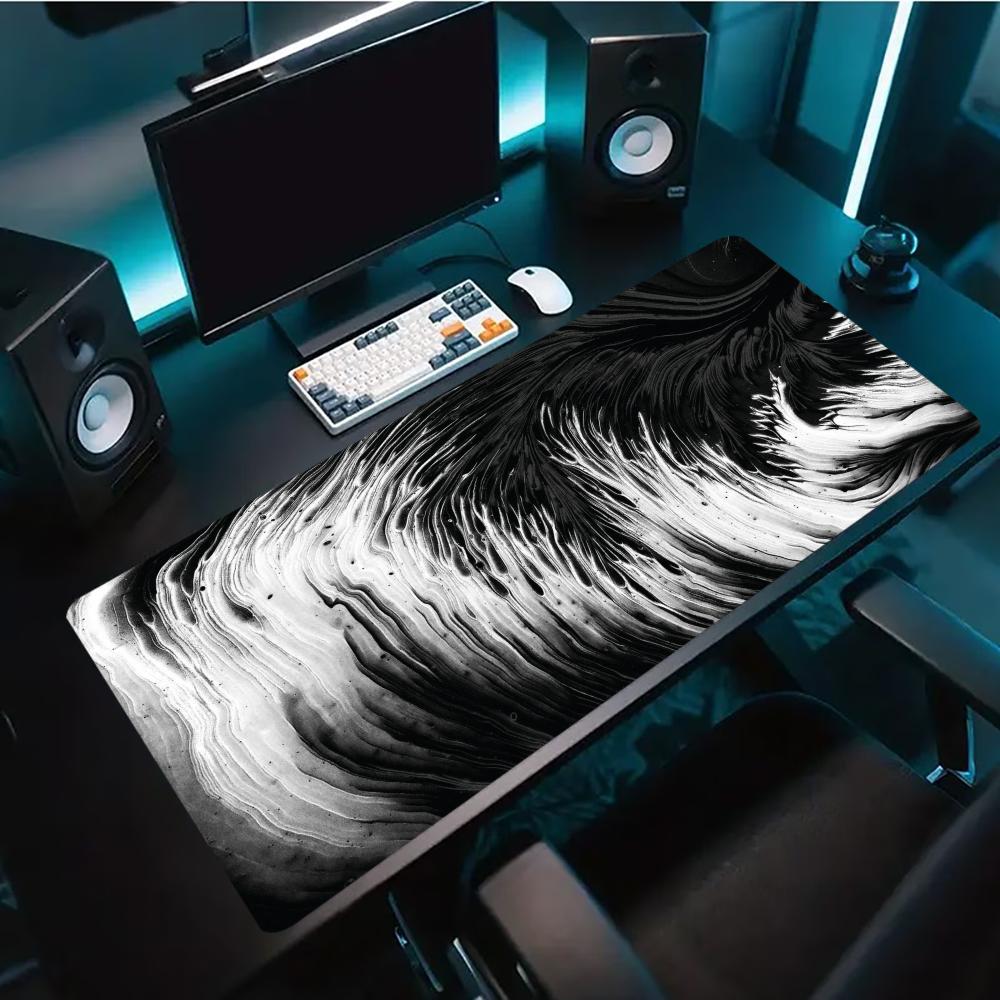 Abstract Ink Swirl Texture Extended Gaming Mouse Pad Non-Slip Rubber Base Large Desk Mat Keyboard Mousepad For Laptop PC Desktop