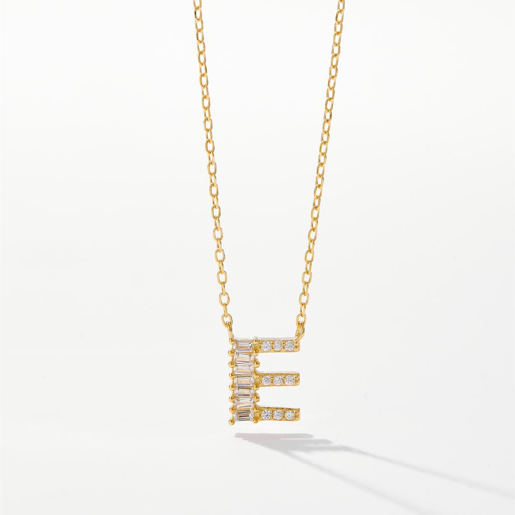 ANDYWEN 925 Sterling Silver Gold Letter Pendant Initial Necklace 2024 Women Fine Fashion Accessories Jewelry